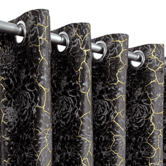 Premium Shade Textured Velvet Curtain - Brown