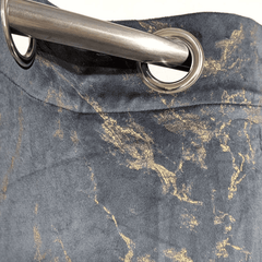 Premium Golden Textured Velvet Curtain - Grey