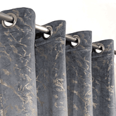 Premium Golden Textured Velvet Curtain - Grey