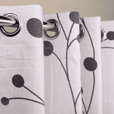 Grey Dot Tree Duck Cotton Curtain