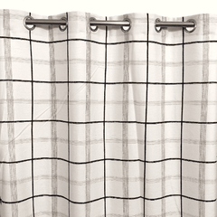 Duck Cotton Curtain - Checkered Off-White