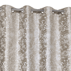 Premium Golden Textured Velvet Curtain - Beige