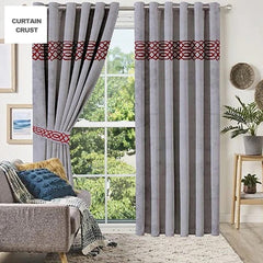 Premium Versace Velvet Curtain Panels - Grey