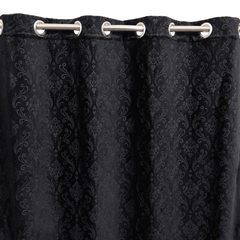 Premium Self Embossed Velvet Curtain - Black