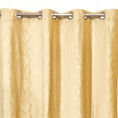 Premium Self Embossed Velvet Curtain - Golden