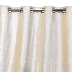 Premium Self Embossed Velvet Curtain - Off White