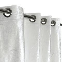 Premium Self Embossed Velvet Curtain - White