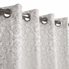 Self Print Thick Shanghai Curtain - Grey White 3