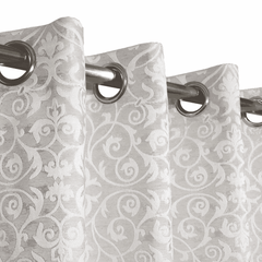 Self Print Thick Shanghai Curtain - Grey White 3