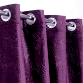 Self Embossed Velvet Curtain Purple