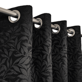 Self Print Thick Shanghai Curtain - Black 2-1-2