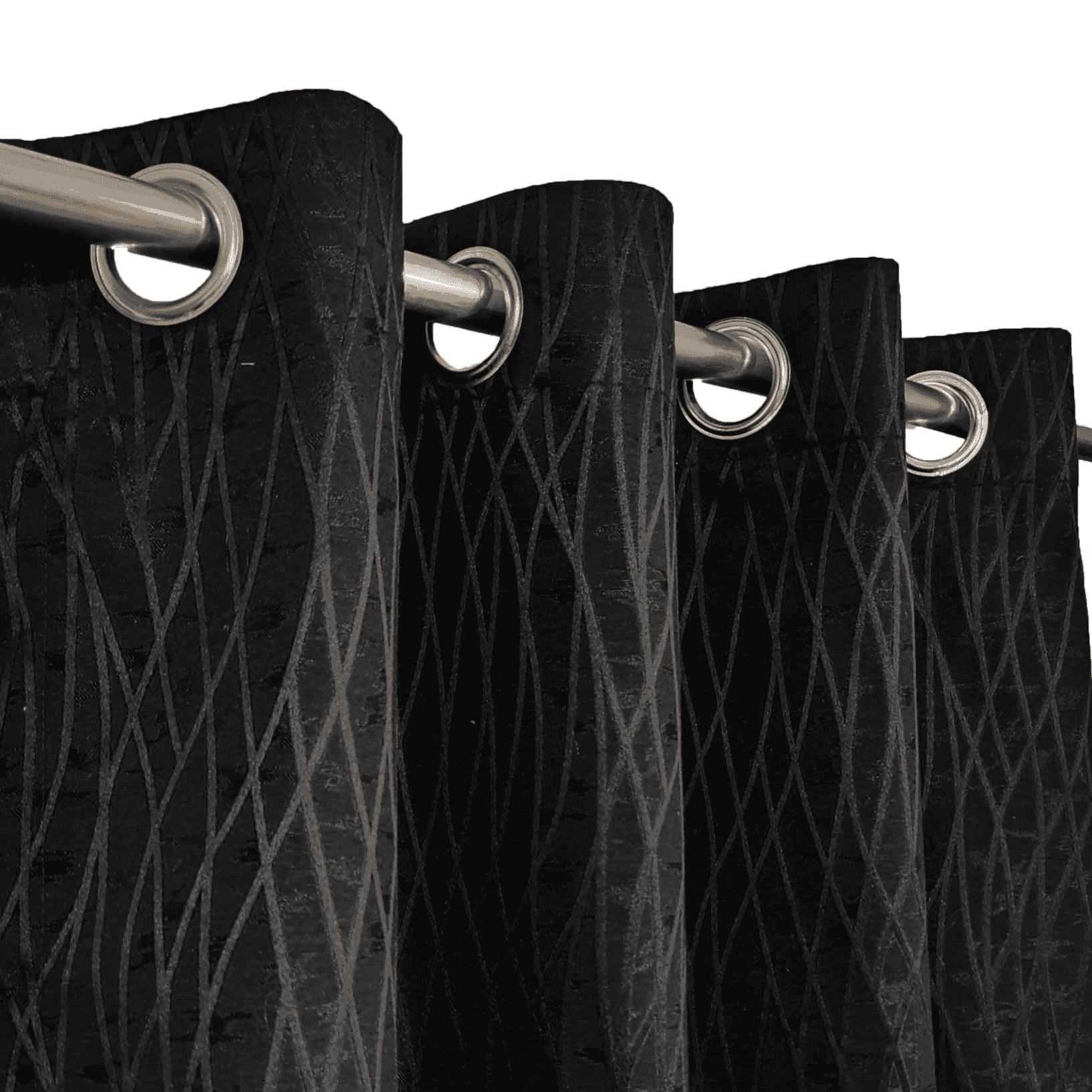 Self Print Thick Shanghai Curtain - Black 3