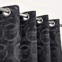 Self Print Thick Shanghai Curtain - Black 5