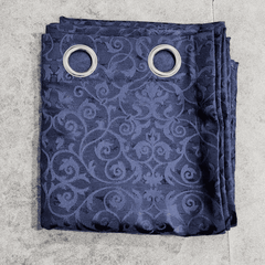 Self Print Thick Shanghai Curtain - Blue 2-3