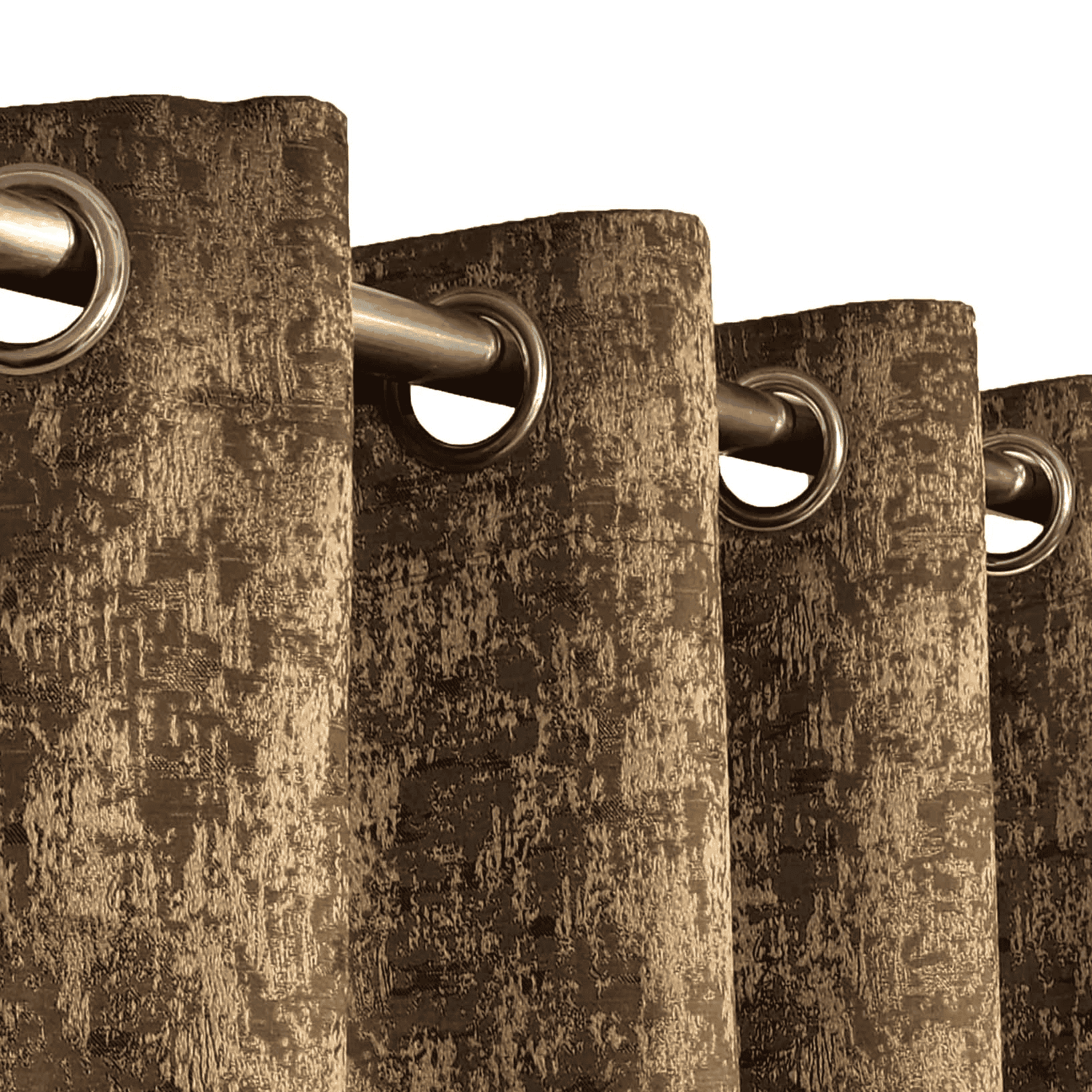 Self Print Thick Shanghai Curtain - Brown 1