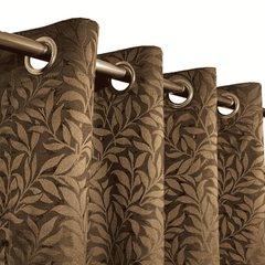 Self Print Thick Shanghai Curtain - Brown 3-1