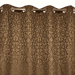 Self Print Thick Shanghai Curtain - Brown 4-3