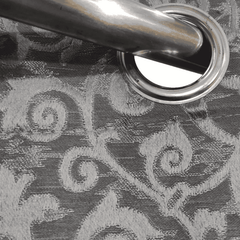Self Print Thick Shanghai Curtain - Grey 5-2