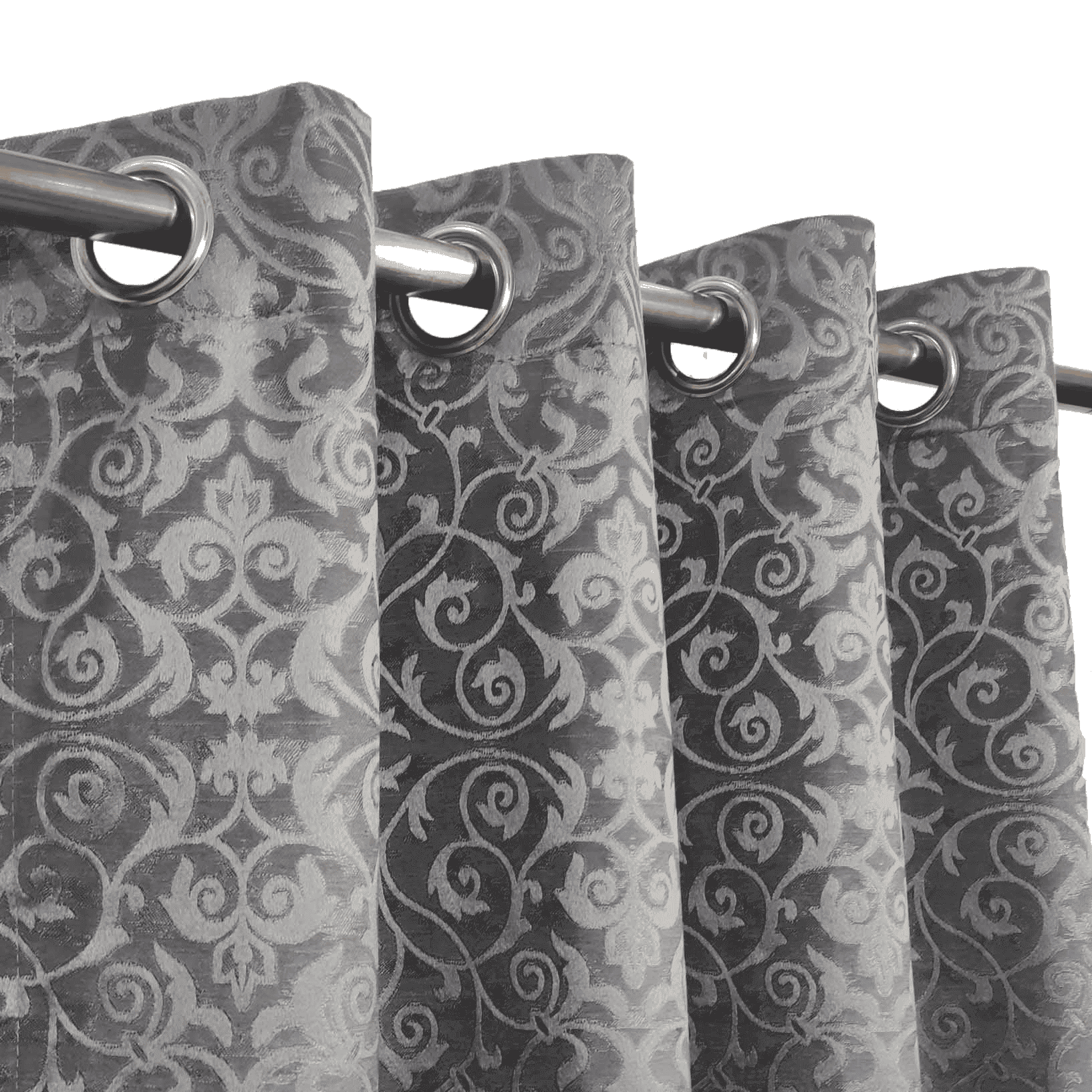 Self Print Thick Shanghai Curtain - Grey 5