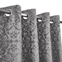 Self Print Thick Shanghai Curtain - Grey 5