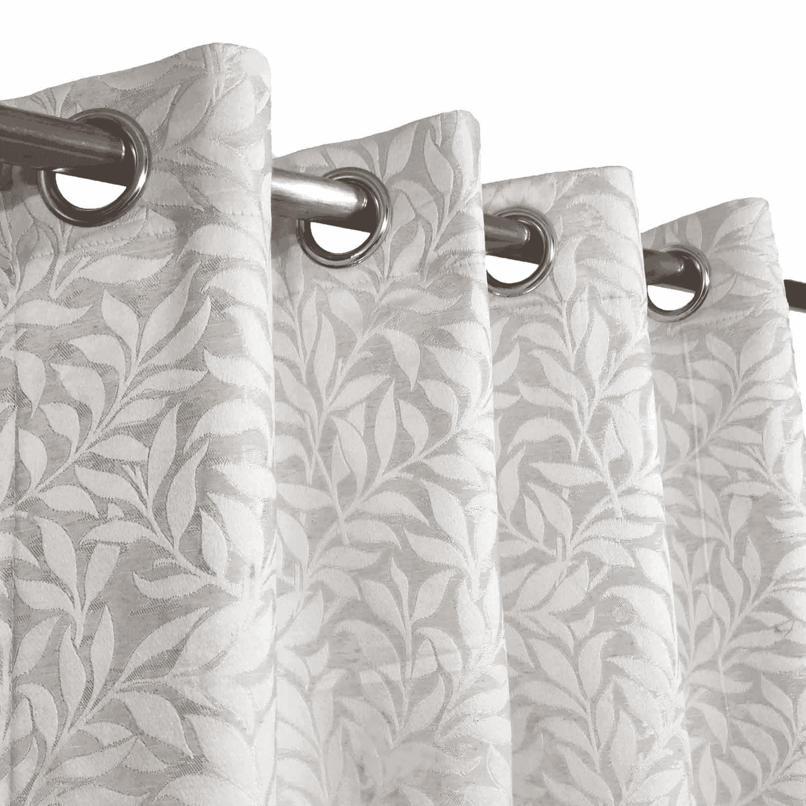 Self Print Thick Shanghai Curtain - Grey White 2