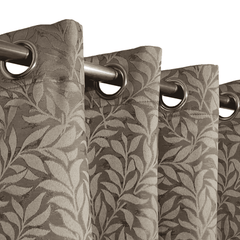 Self Print Thick Shanghai Curtain - Lite Brown 1
