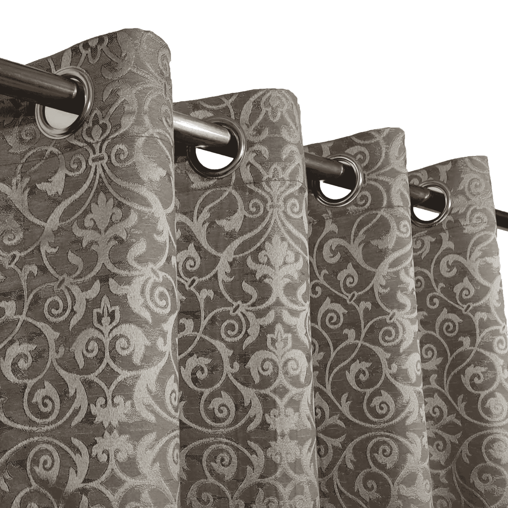 Self Print Thick Shanghai Curtain - Lite Brown 2