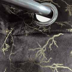 Premium Golden Textured Velvet Curtain -  Brown
