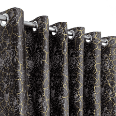 Premium Shade Textured Velvet Curtain -  Brown