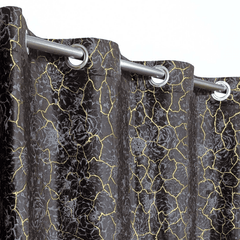 Premium Shade Textured Velvet Curtain -  Brown