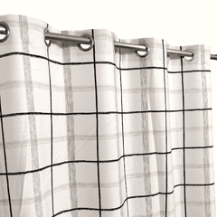 Duck Cotton Curtain - Checkered Off-White
