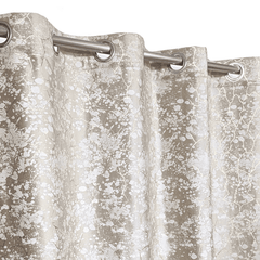 Premium Golden Textured Velvet Curtain -  Beige