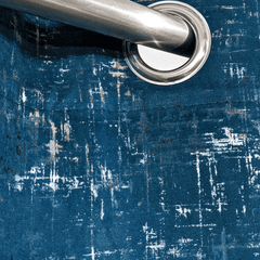 Premium Golden Textured Velvet Curtain -  Teal