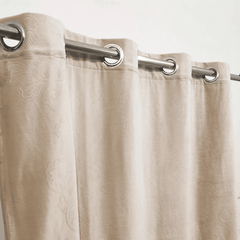 Premium Self Embossed Velvet Curtain - Beige