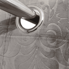 Premium Self Embossed Velvet Curtain - Grey