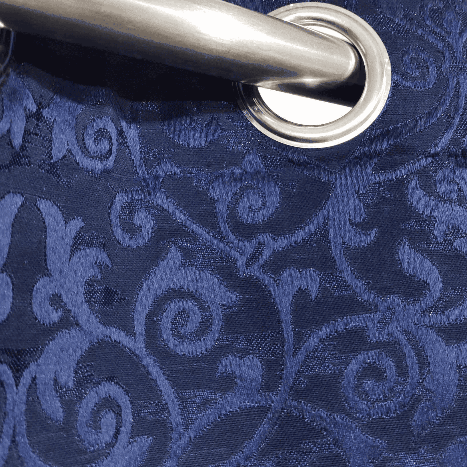 Self Print Thick Shanghai Curtain - Blue 2-1