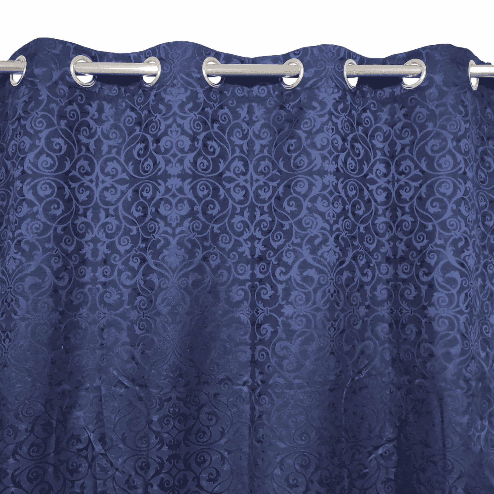 Self Print Thick Shanghai Curtain - Blue 2-2-2