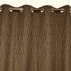 Self Print Thick Shanghai Curtain - Brown 2-3