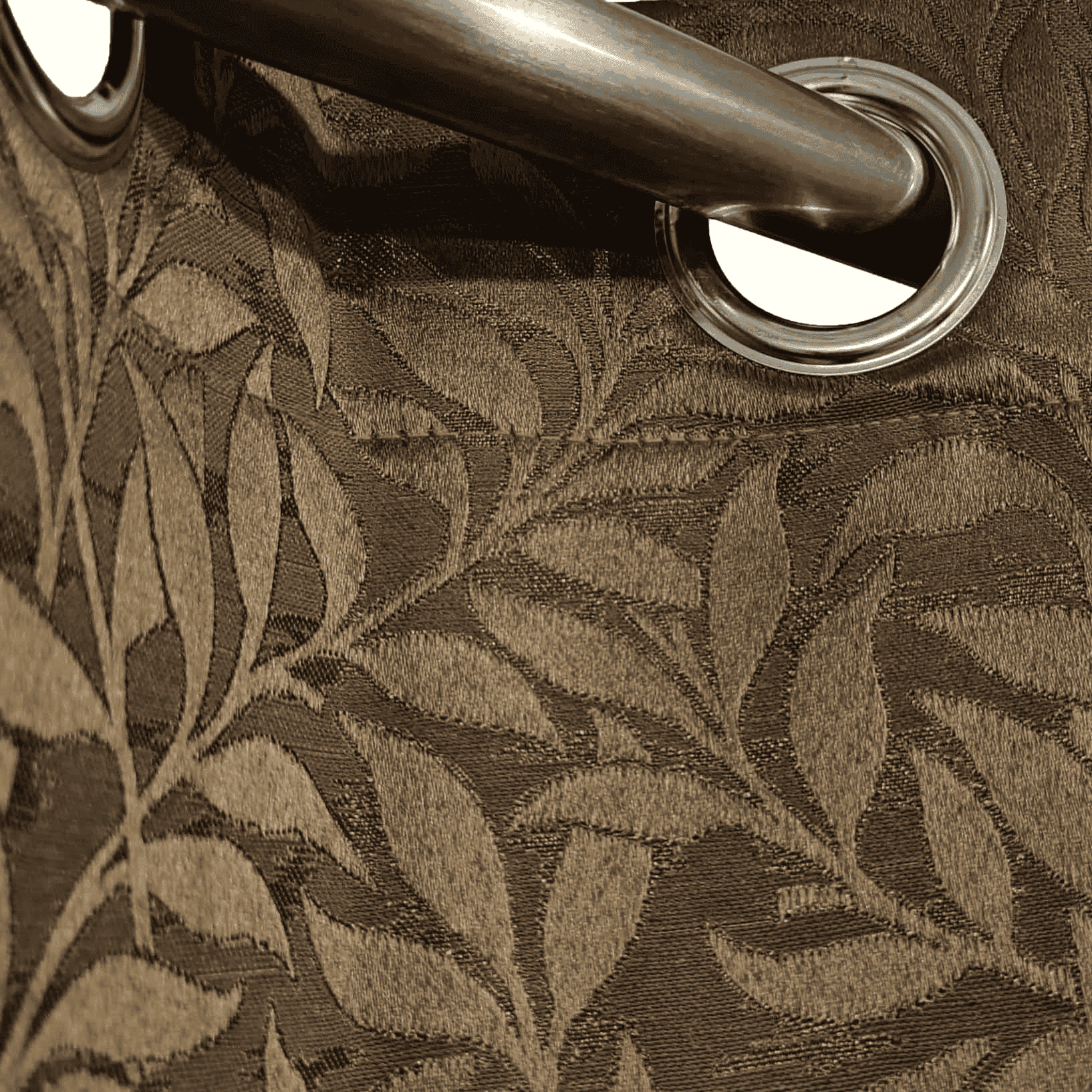 Self Print Thick Shanghai Curtain - Brown 3-2