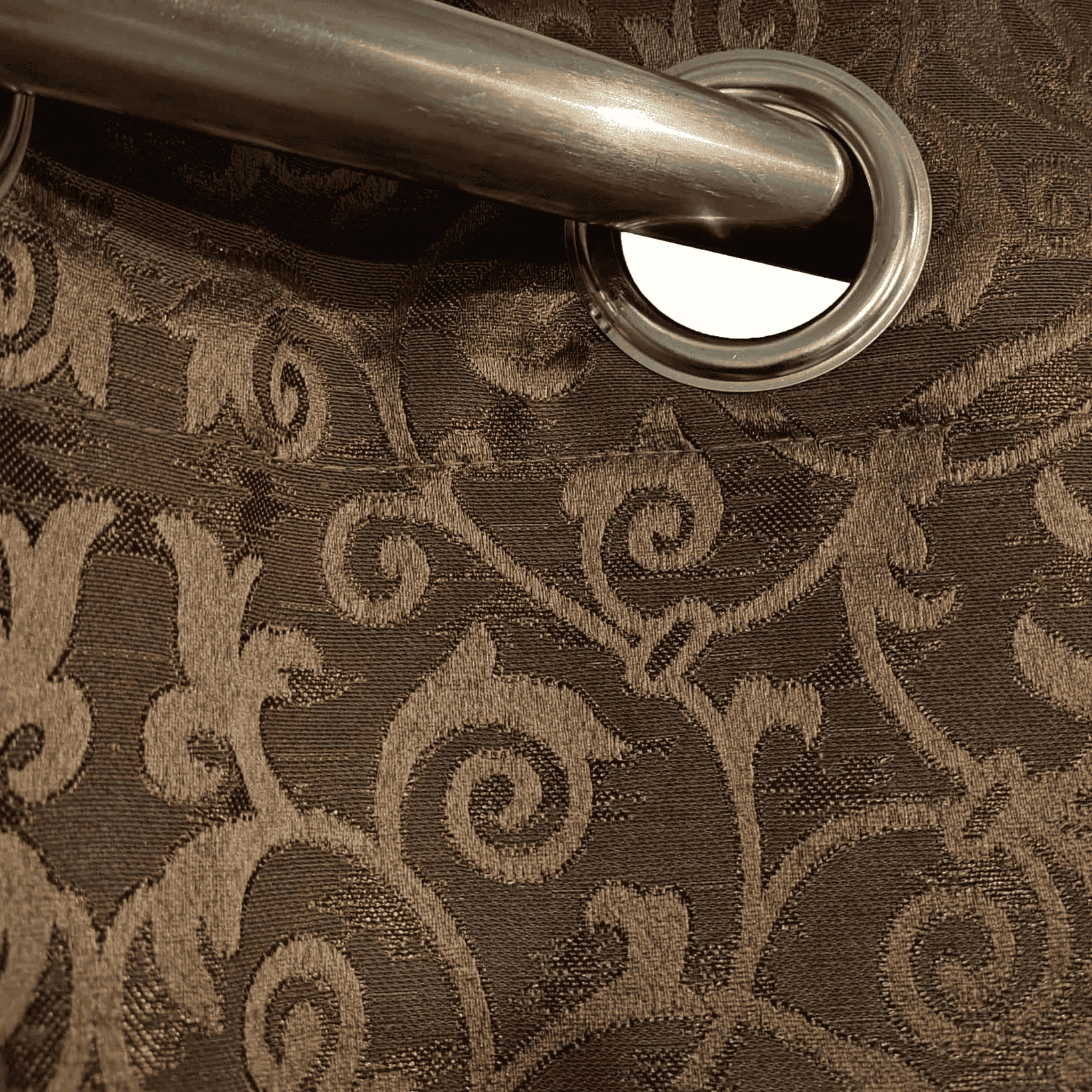 Self Print Thick Shanghai Curtain - Brown 4-2