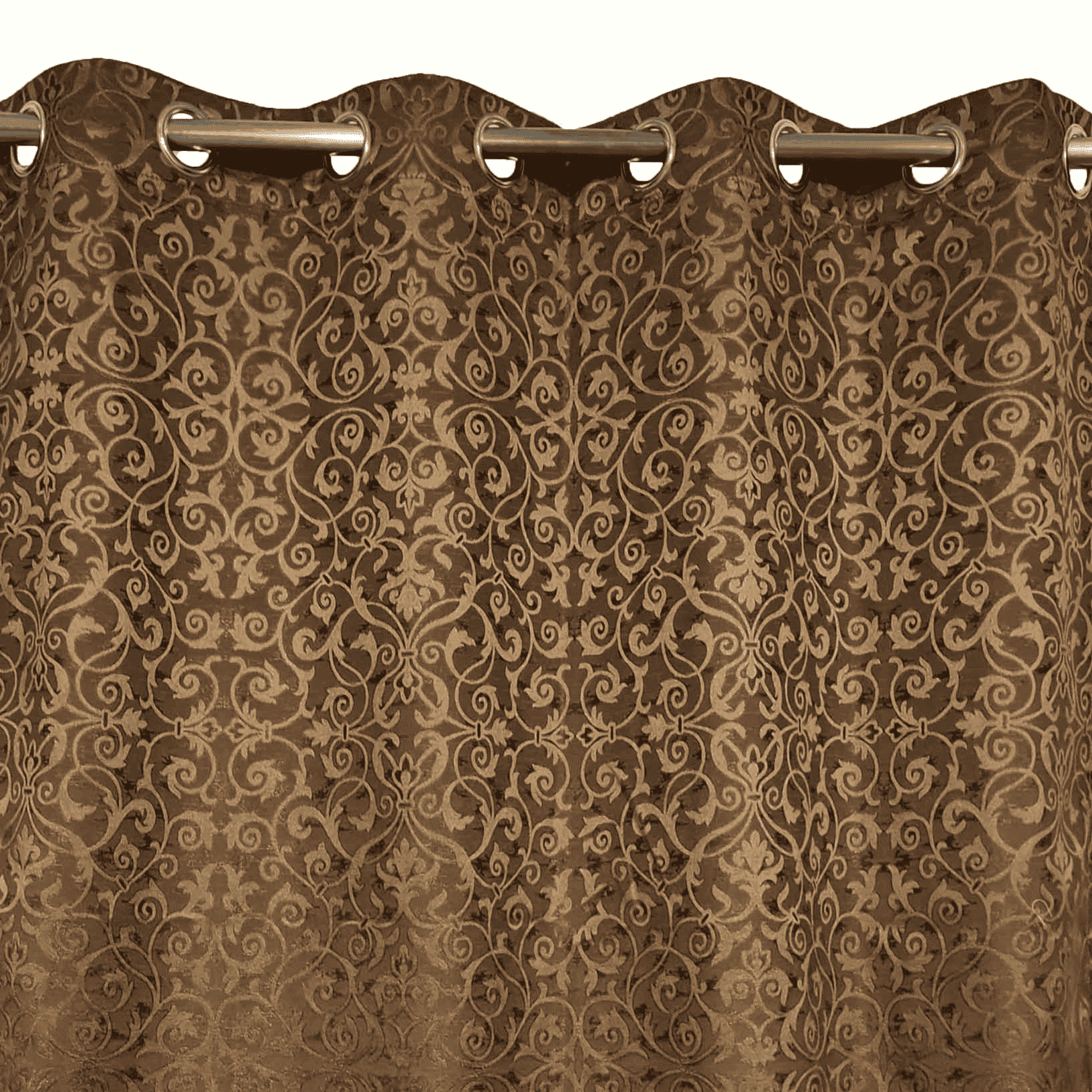 Self Print Thick Shanghai Curtain - Brown 4-3