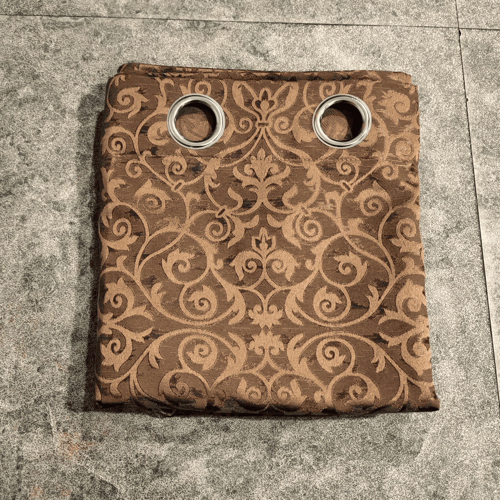 Self Print Thick Shanghai Curtain - Brown 4-4