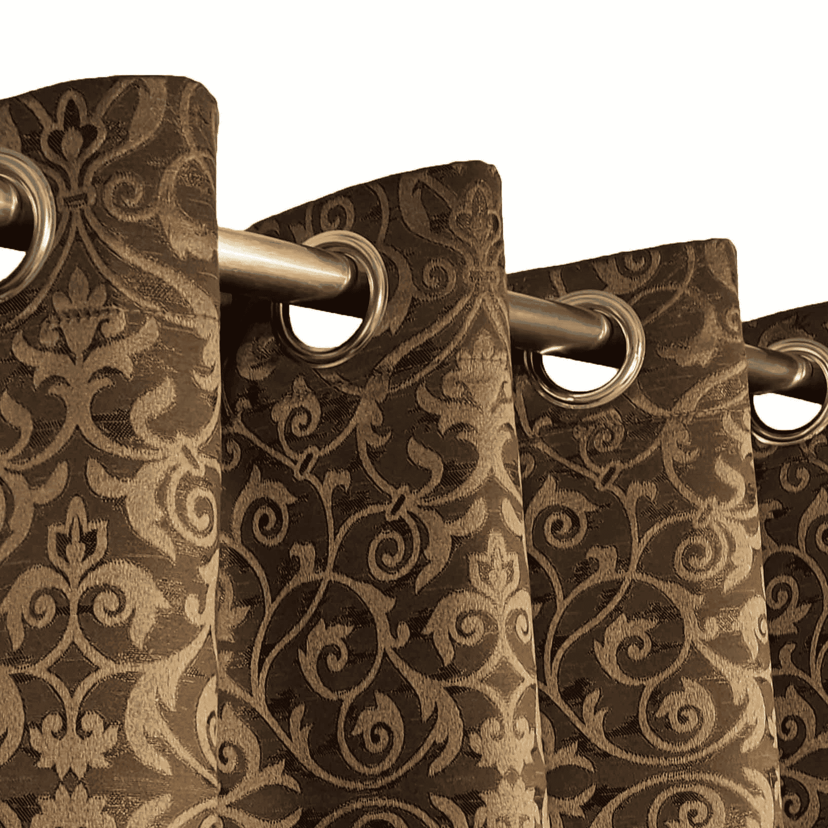 Self Print Thick Shanghai Curtain - Brown 4