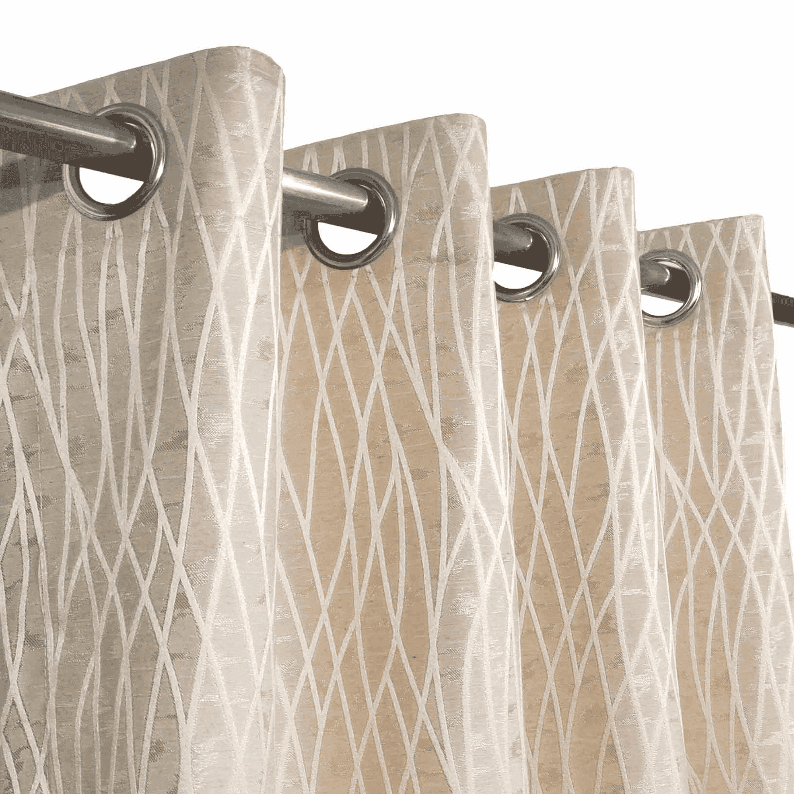 Self Print Thick Shanghai Curtain - Cream 2-