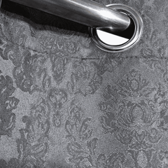 Self Print Thick Shanghai Curtain - Grey 2-1