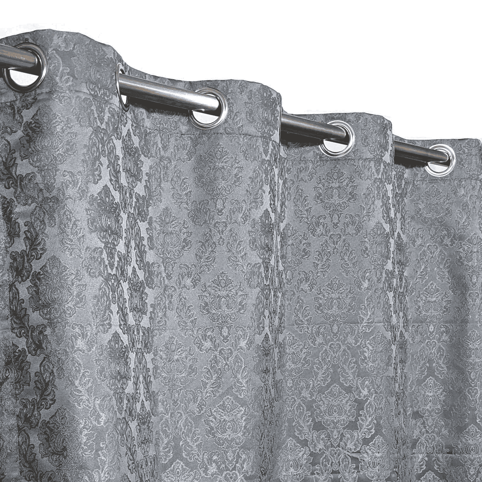 Self Print Thick Shanghai Curtain - Grey 2-2