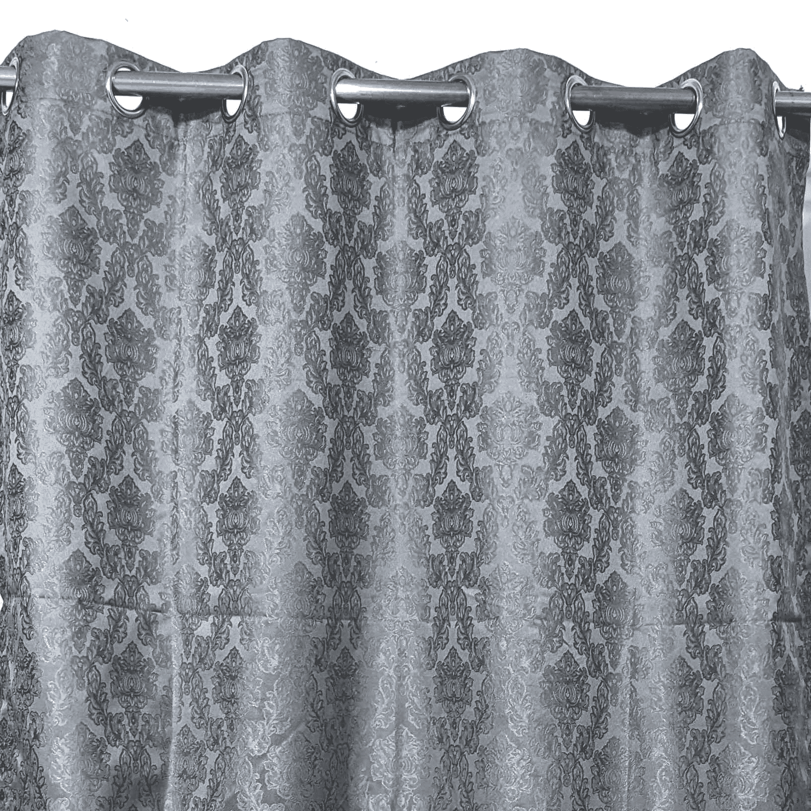 Self Print Thick Shanghai Curtain - Grey 2-3