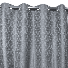 Self Print Thick Shanghai Curtain - Grey 2-3