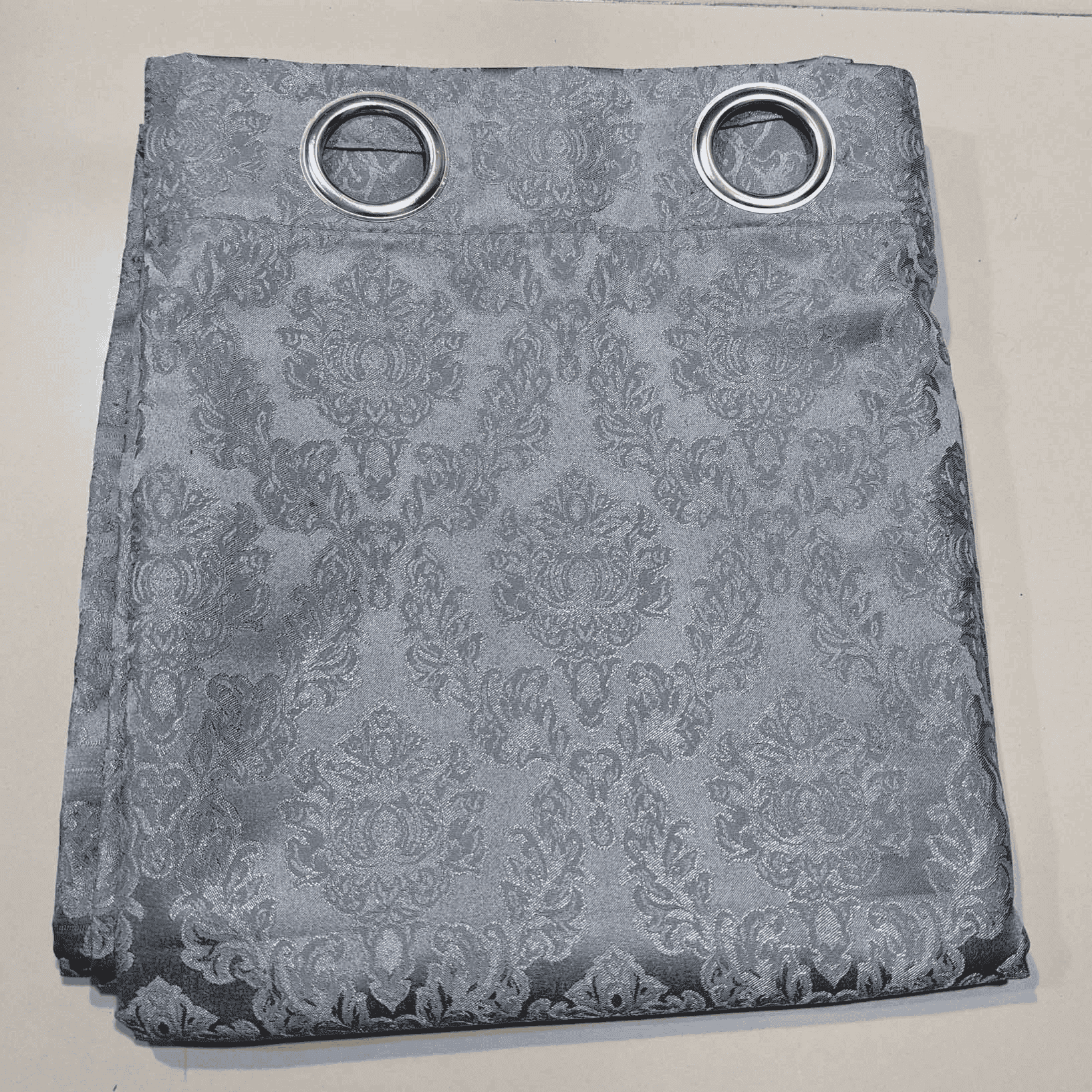 Self Print Thick Shanghai Curtain - Grey 2-4