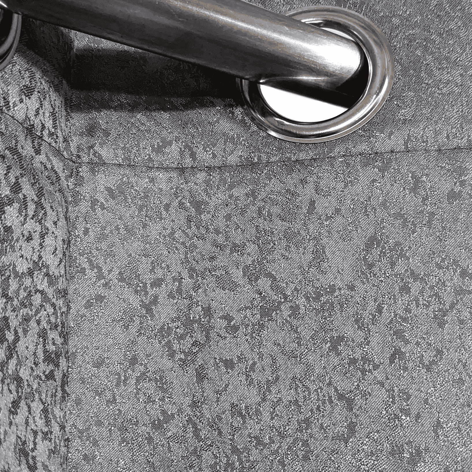 Self Print Thick Shanghai Curtain - Grey 3-1